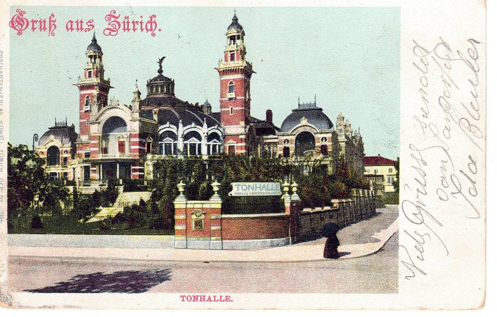 Cartoline postali: 1900 Zürich, Tonhalle – Usato da Kreuzlingen venduto da Koi4