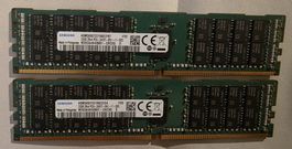 2x Samsung 32GB DDR4 RAM 2400T ECC Speicher Module