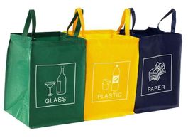 Mülltrennsystem 3-in-1 Mülleimer für Glas, Plastik u. Papier