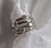 Wickel-Ring 925 Silber Zirkonia Gr.52