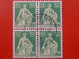 1908: Nr.111 Viererblock von St.GALLEN mit ABART: Putzer !