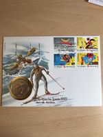Olympia 1992 Gedenkmünze Andorra Briefmarken Set neu