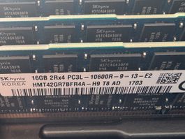 3x 16GB DDR3 ECC Registered RAM SK Hynix PC3L-10600R Server 