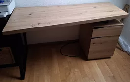 SCHREIBTISCH 140/60/74 cm Schwarz, Eichefarben