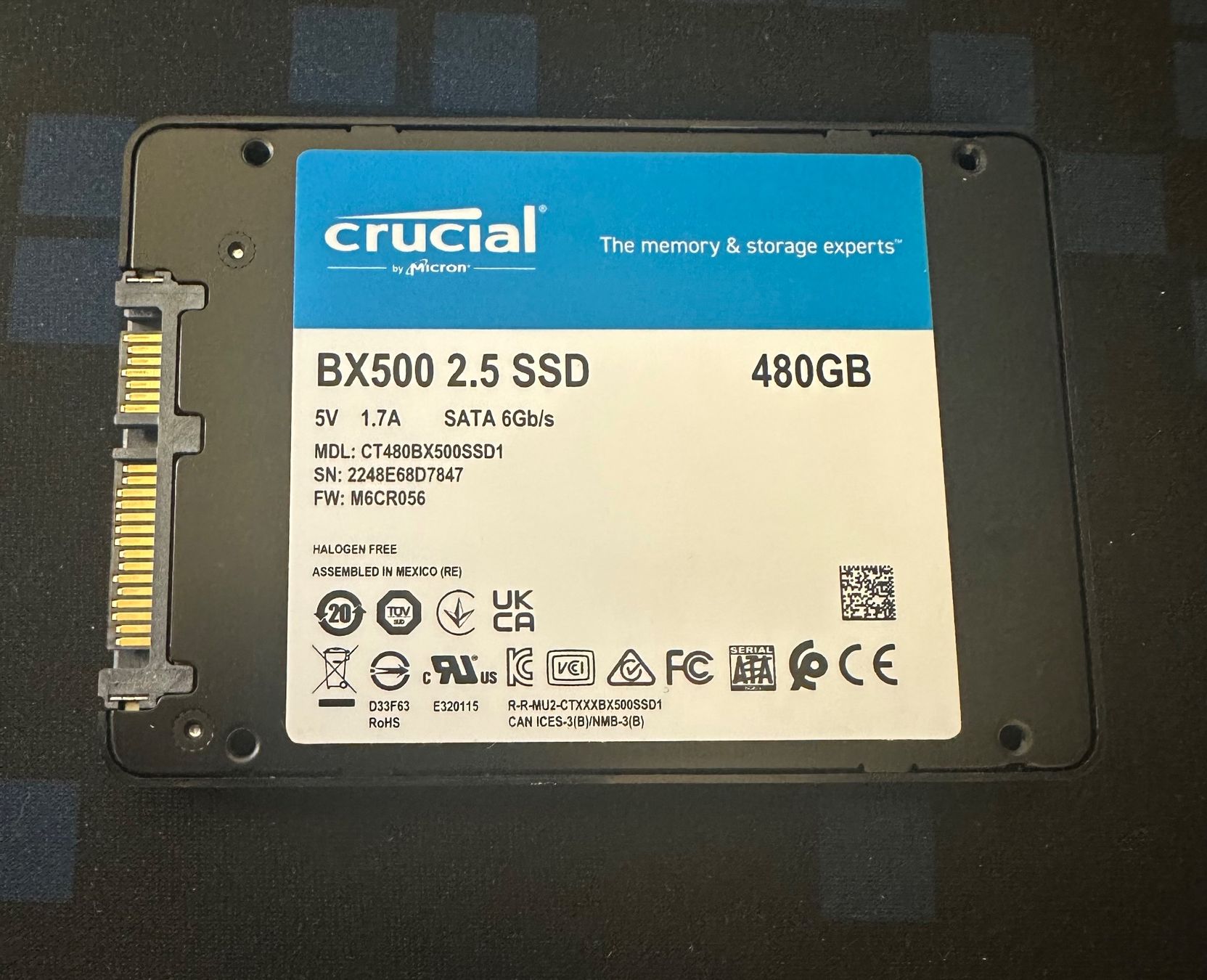 Crucial Dischi rigidi: Crucial BX500 480GB SSD – Nuovo (secondo la descrizione) da Aarau venduto da DataShop-Aarau