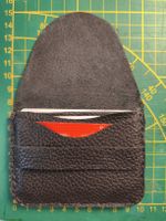 Card Holder Wallet Handmade Leather Black New Condition
