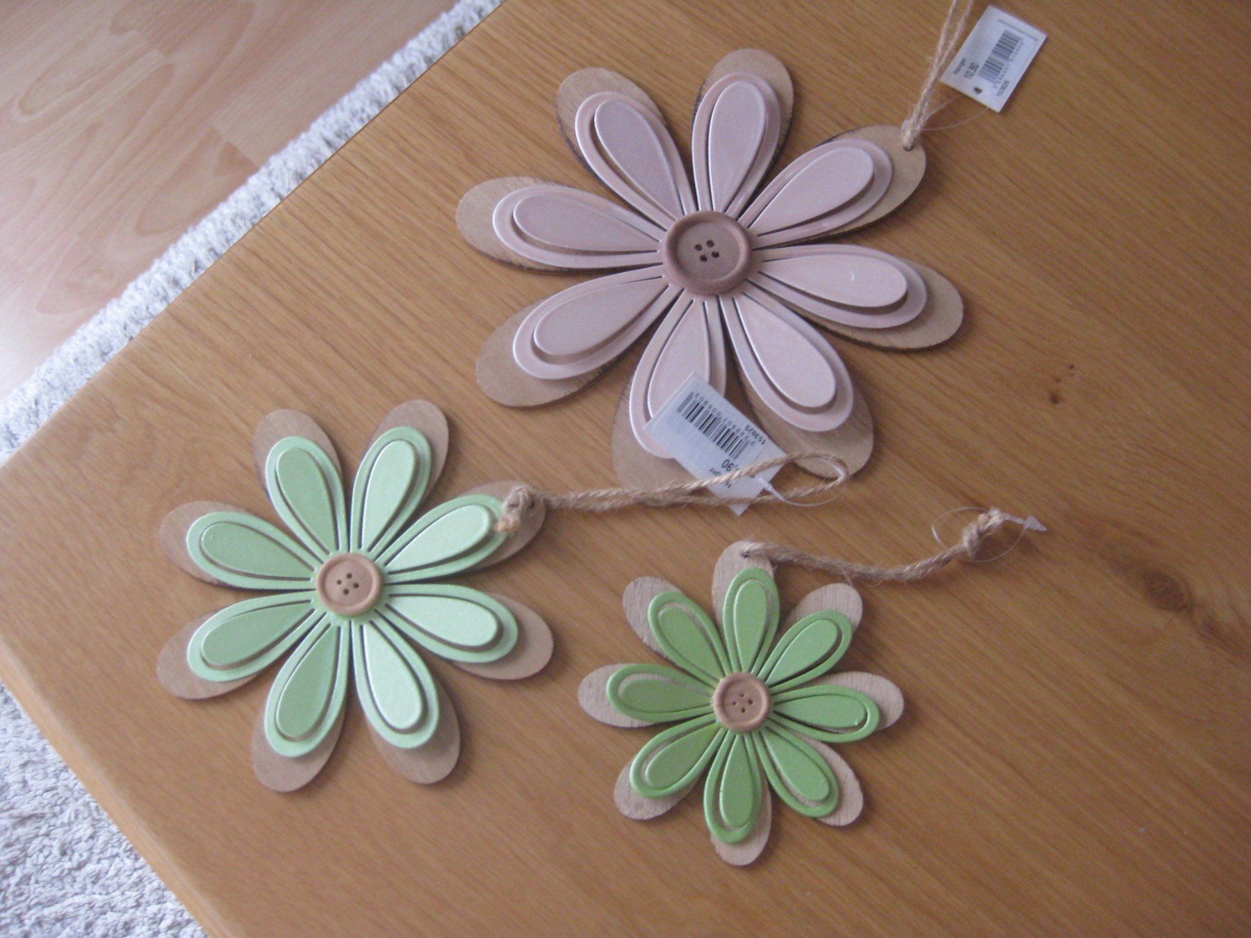 Tutte le decorazioni: 3 spezielle Blumen Metall/Holz – Nuovo (secondo la descrizione) da Romanshorn venduto da Wazoohandlung