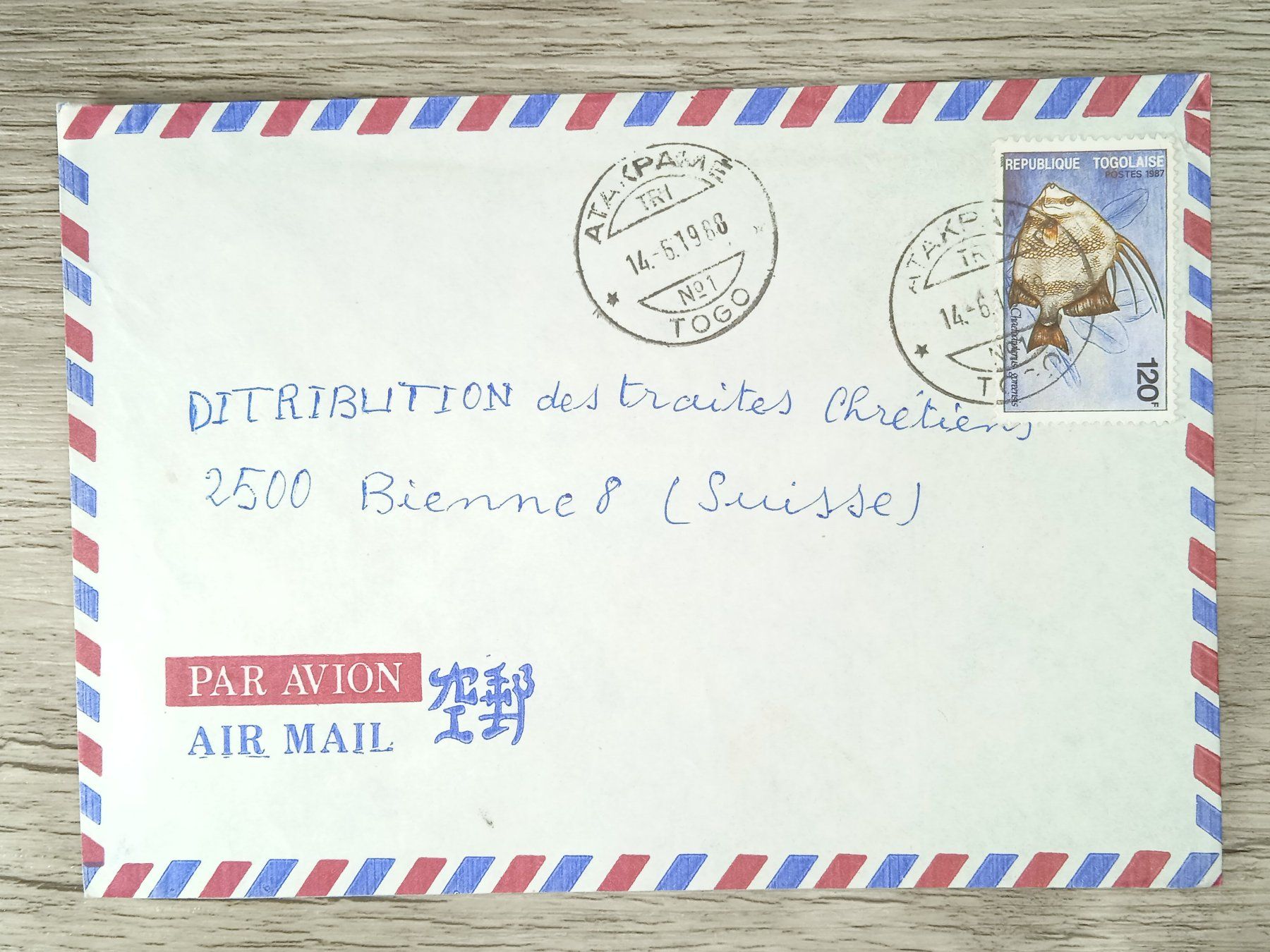 Tutti i francobolli: TR05 Enveloppe + Timbre Togo 1988 – Usato da Cousset venduto da Patrick_Collections