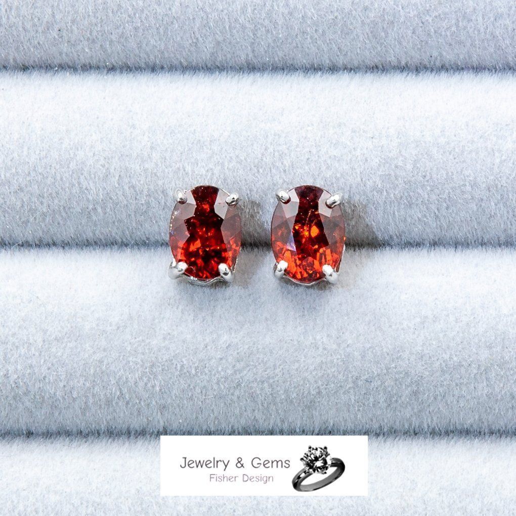 Orecchini pendenti & Orecchini a lobo: Spessartin Granat Ohrstecker 3.6ct. – Nuovo e nell'imballaggio originale da Zürich venduto da GOS08 2