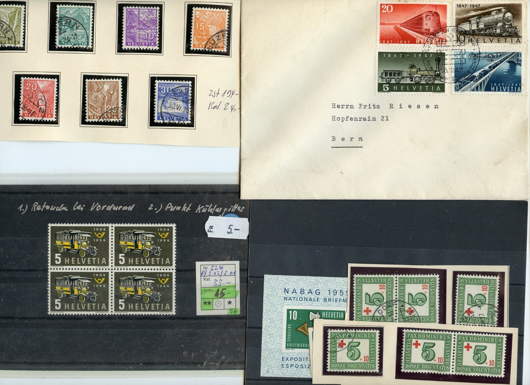 Tutti i francobolli: 1 Posten Schweizer Marken - Katalog CHF 850.-- – Usato da Steffisburg venduto da Sorbas 1