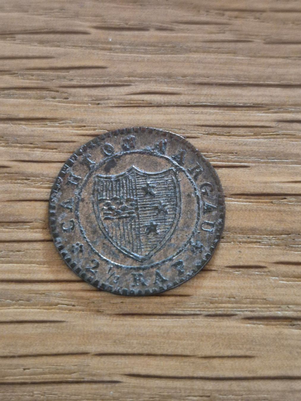 Alle Münzen: Aargau - Kreuzer 1831 – Gebraucht aus Mels von Goldenfalcon