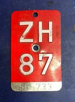 Antike Schweizer Fahrrad VeloNummer ZH 87 Zürich 1987 40.Geb