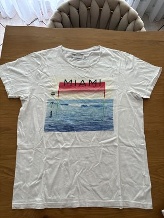 T-shirt Pull&Bear vintage Miami bianca taglia XL