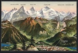 Interlaken, Interlaken mit Bergpanorama,