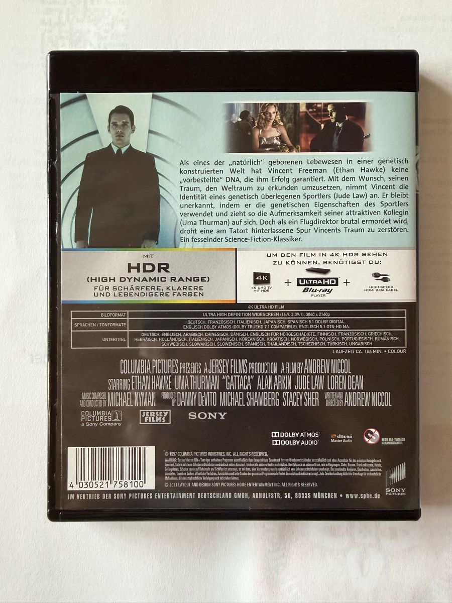 Tutti i DVDs: Gattaca 4K UHD wie neu – Usato da Zollikofen venduto da hekote 1