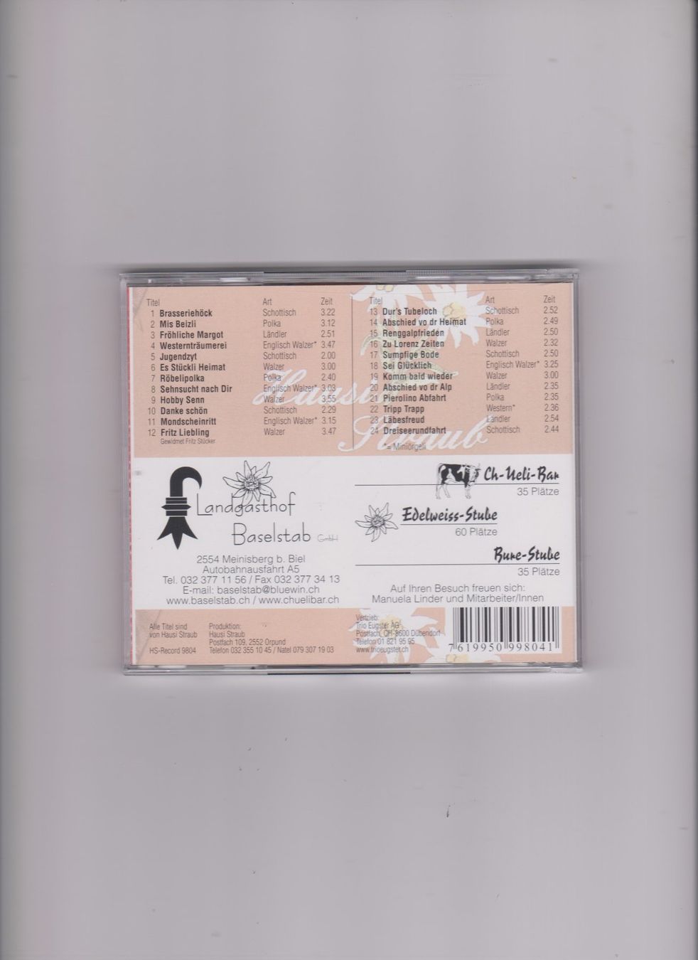 CD: CD Musique folklorique "Hausi Straub"  alte Erinnerung – Usato da Bex venduto da Canouille 1