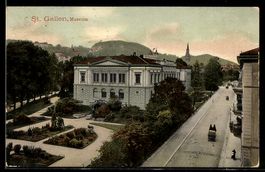 AK St. Gallen, Straßenpartie am Museum