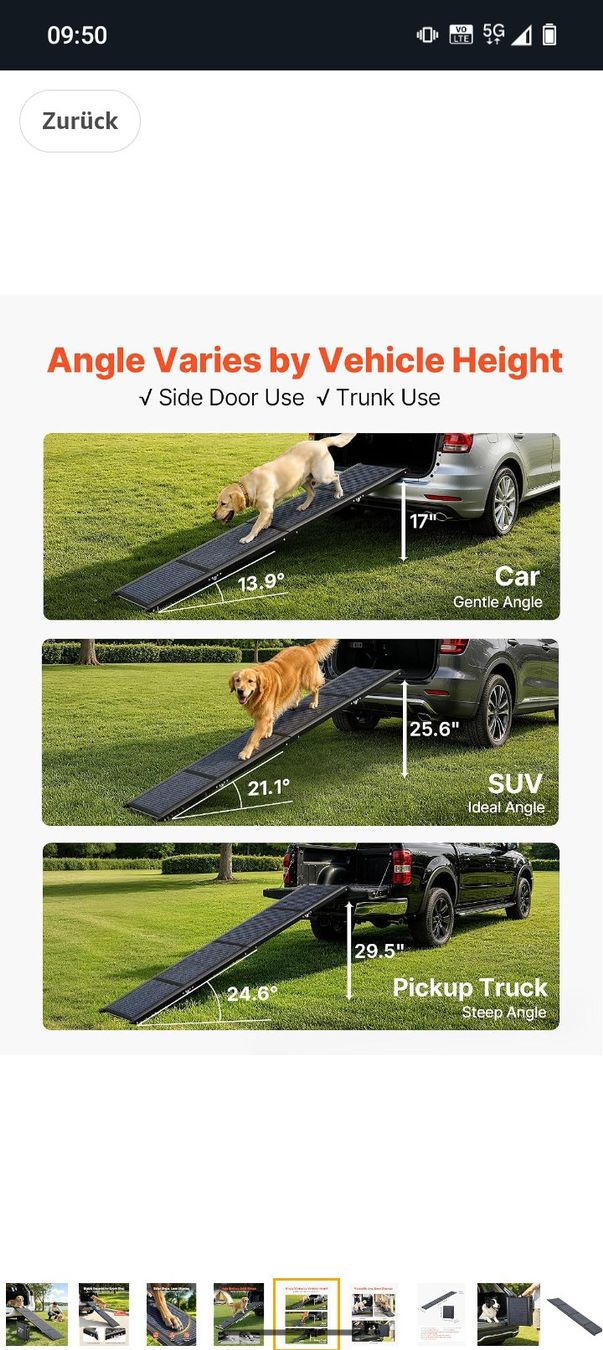 Gabbie, trasporto & Sicurezza: Klappbare Hunderampe 180x43cm – Nuovo e nell'imballaggio originale da Herrenschwanden venduto da Kaethinti 3