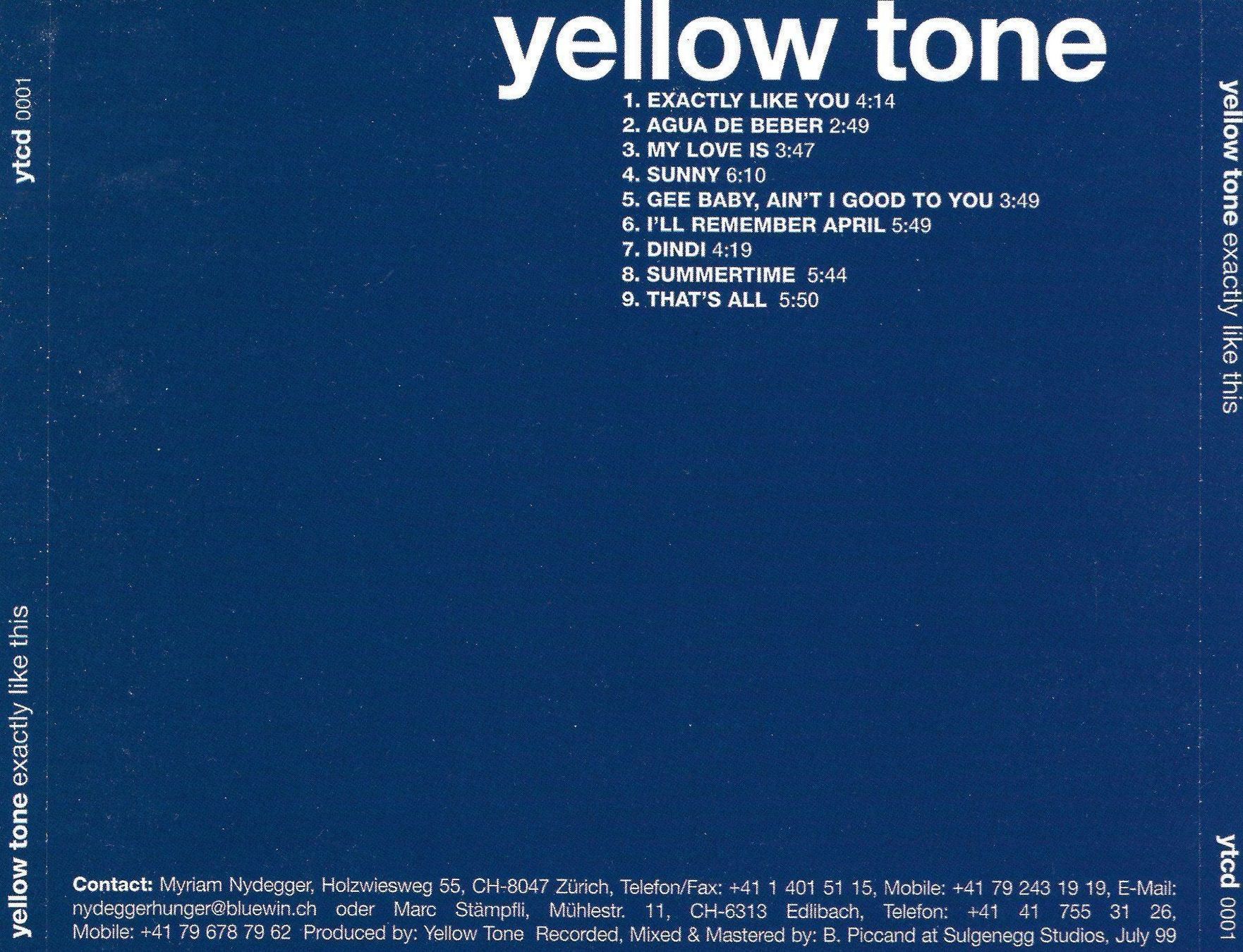 CDs: CD: YELLOW TONE - Exactly like this – Gebraucht aus Rotkreuz von groeli69 1
