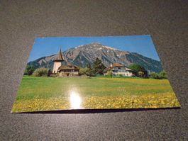 Ansichtskarte Kirche und Pfarrhaus Aeschi b. Spiez mit dem