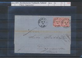 1870 Norddeutscher Postbezirk, Faltbrief "Berlin - Dagmarsel