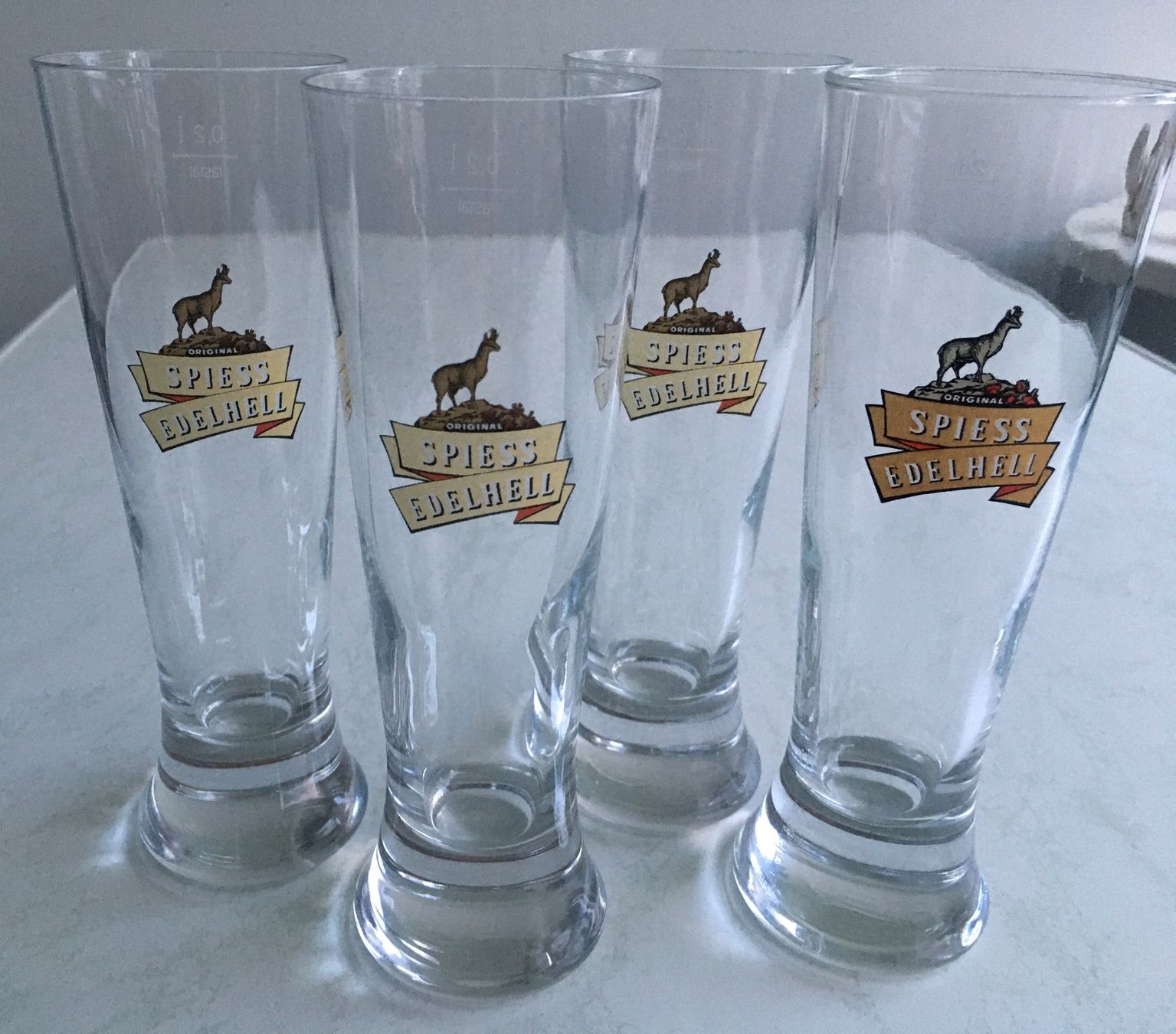 Eichhof Bicchieri: 4 Biergläser Spiess Edelhell Eichhof Stangen, 2 dl – Usato da Kriens venduto da Niklaus014 2