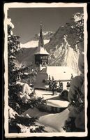 AK Arosa, Dorfkirche im Schnee