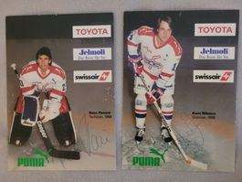EHC Kloten 1990/91 - 2 Karten Pavoni, Nilsson u'schrieben