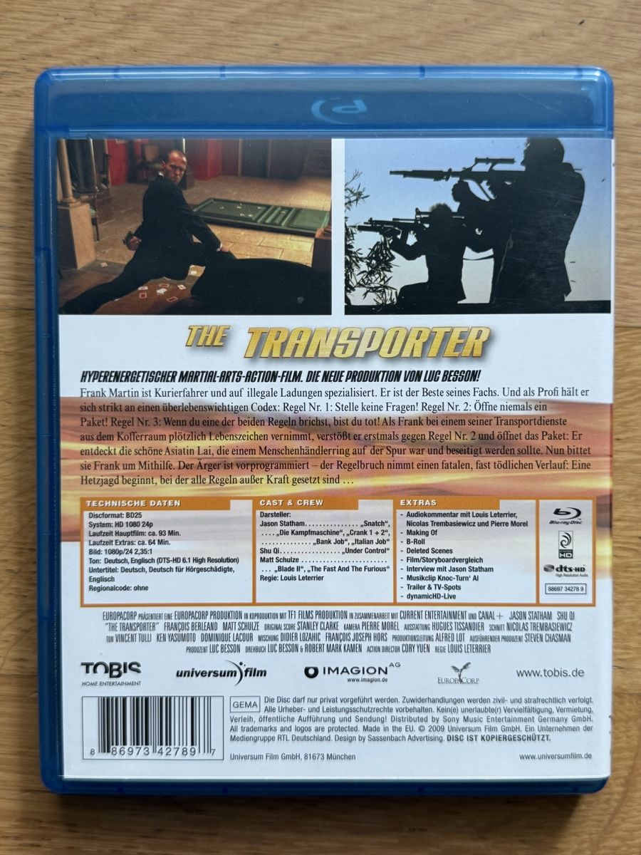 Tous les DVDs: The Transporter - Blu-ray Jason Statham – D'occasion à Kölliken par nerdorado 1