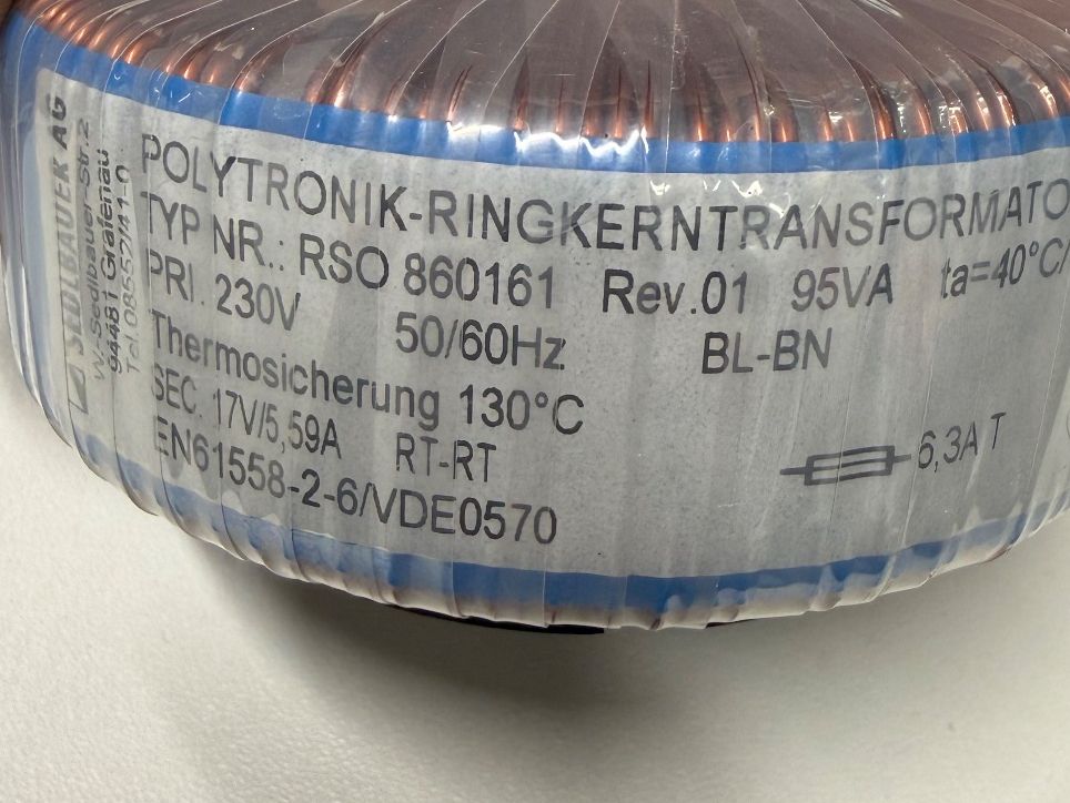 Componenti elettronici: Ringkerntransformator 230V > 17V – Usato da Neerach venduto da Nummerschild16 1