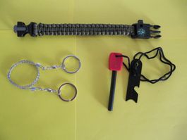 OUTDOOR; Paracord Armband, Säge und Feuerstarter#G2