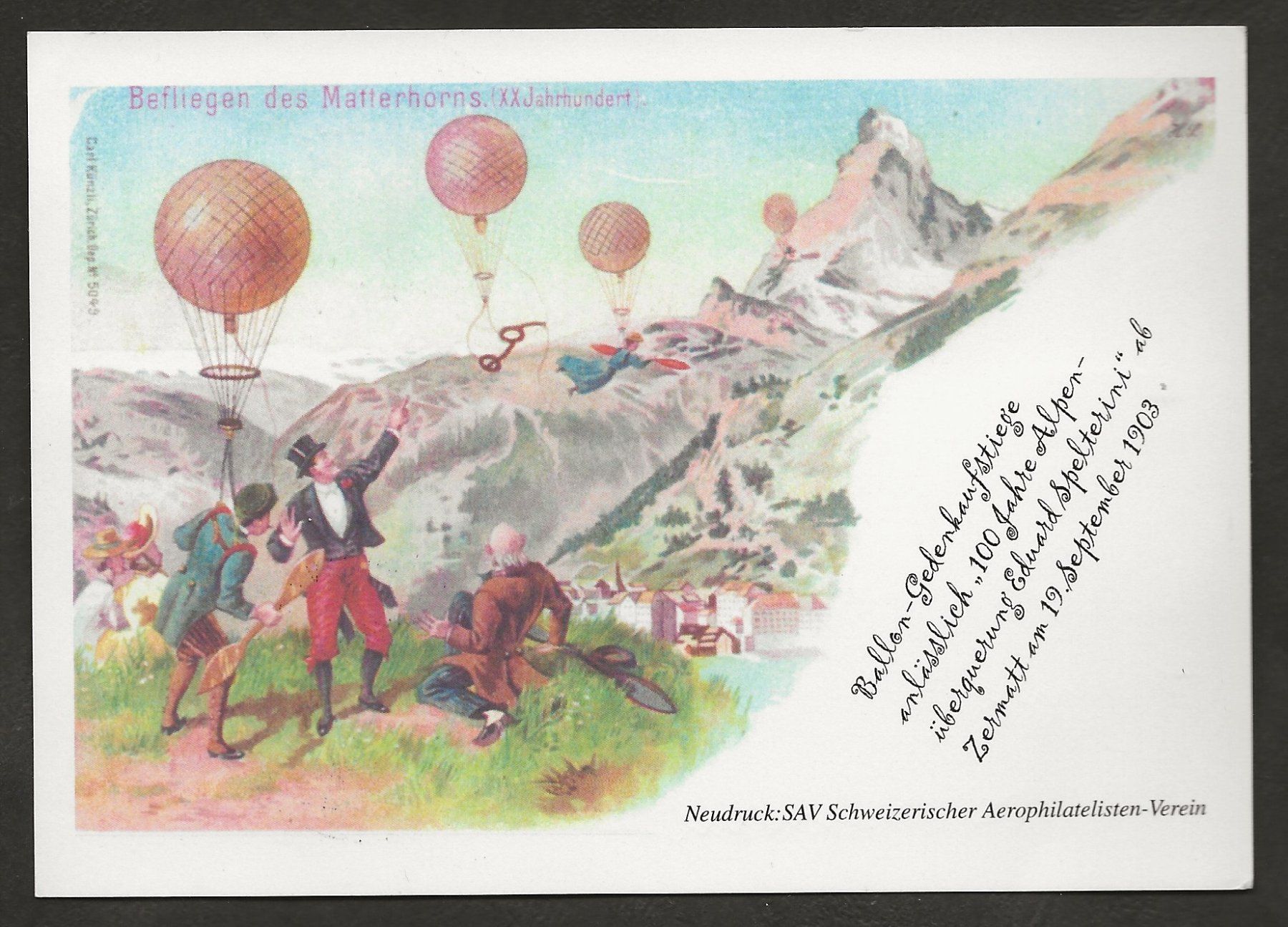 Alle Briefmarken: Schweiz Ballon 2003 Zermatt Zinal Luftpost – Gebraucht aus Au ZH von xelagreb01 1