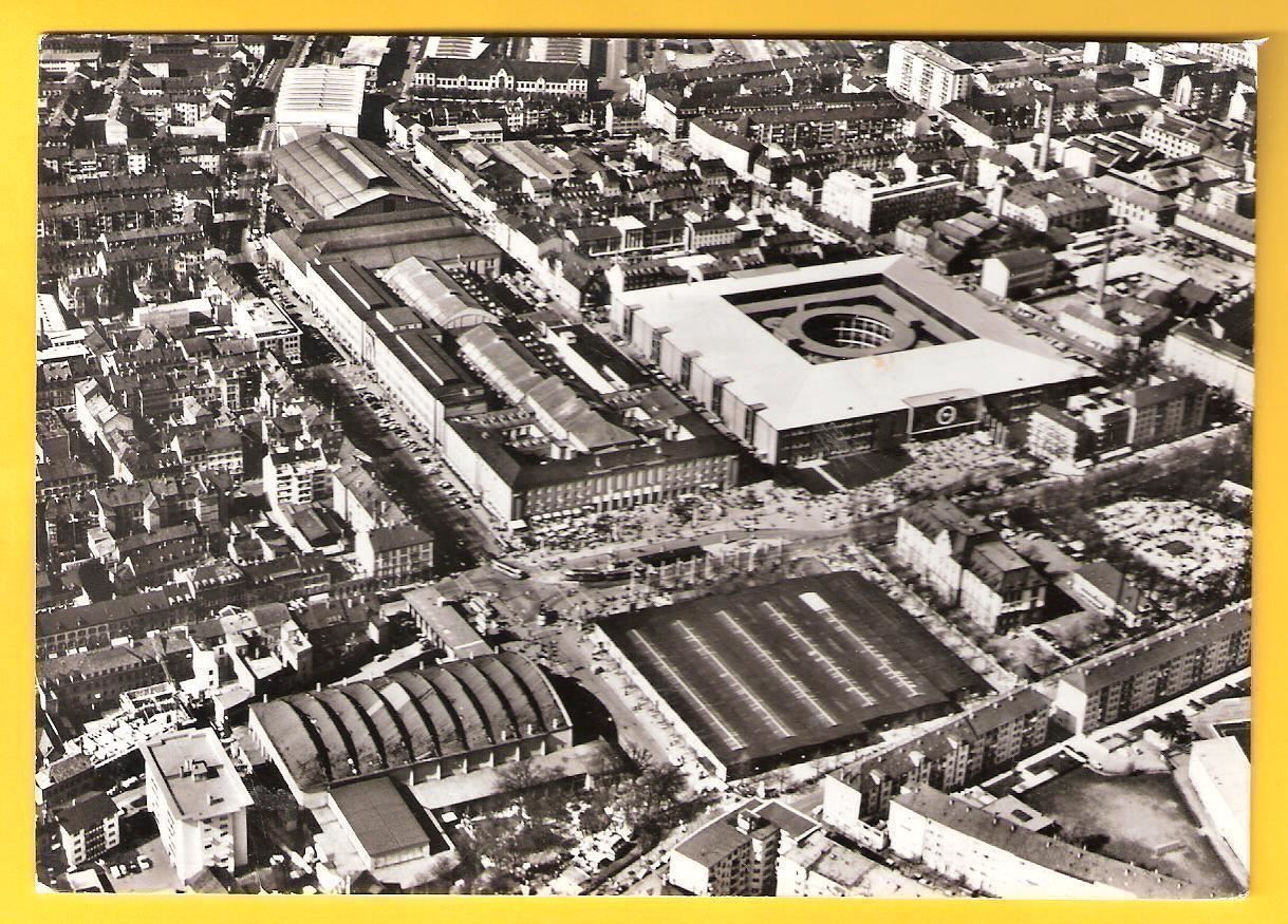 Cartoline postali: 12.4.59 Basel/Schweiz. Mustermesse/Luftaufnahme – Usato da Zürich venduto da Hagliweg 1