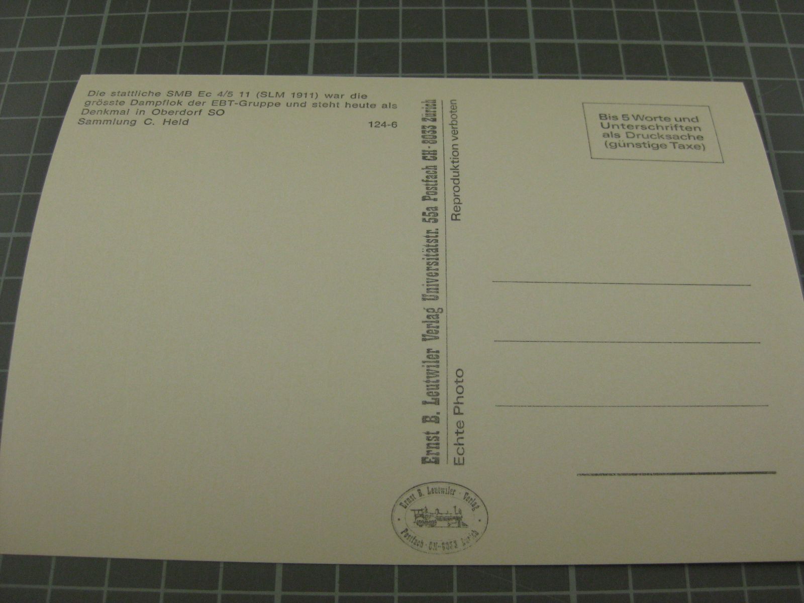 Cartoline postali: AK Dampflok SMB – Nuovo (secondo la descrizione) da Malters venduto da Marosko 1