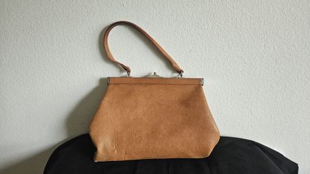 Vintage Handtasche aus Leder, Made in DDR 60er