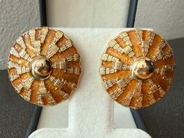 ✨„David Grau“ Vintage Ohrringe Clips, goldfarben