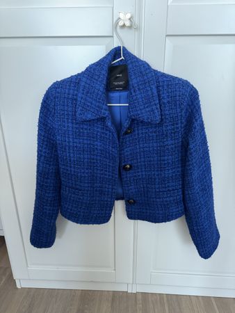 MANGO Übergangsjacke, Grösse XXS, königsblau - Neuwertig!