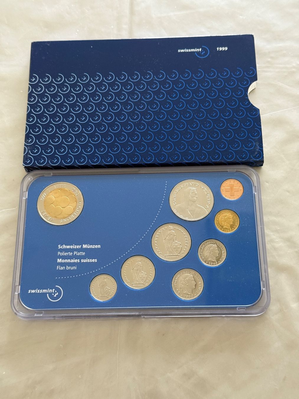 Tutti le monete: Schweizer Münzsatz 1999  polierte Platte – Nuovo (secondo la descrizione) da Wallisellen venduto da SWISS_SILVER1 1