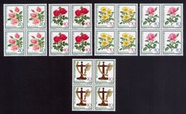 1982_J281-85_Serie ROSEN PRO JUVENTUTE im Viererblock ! **