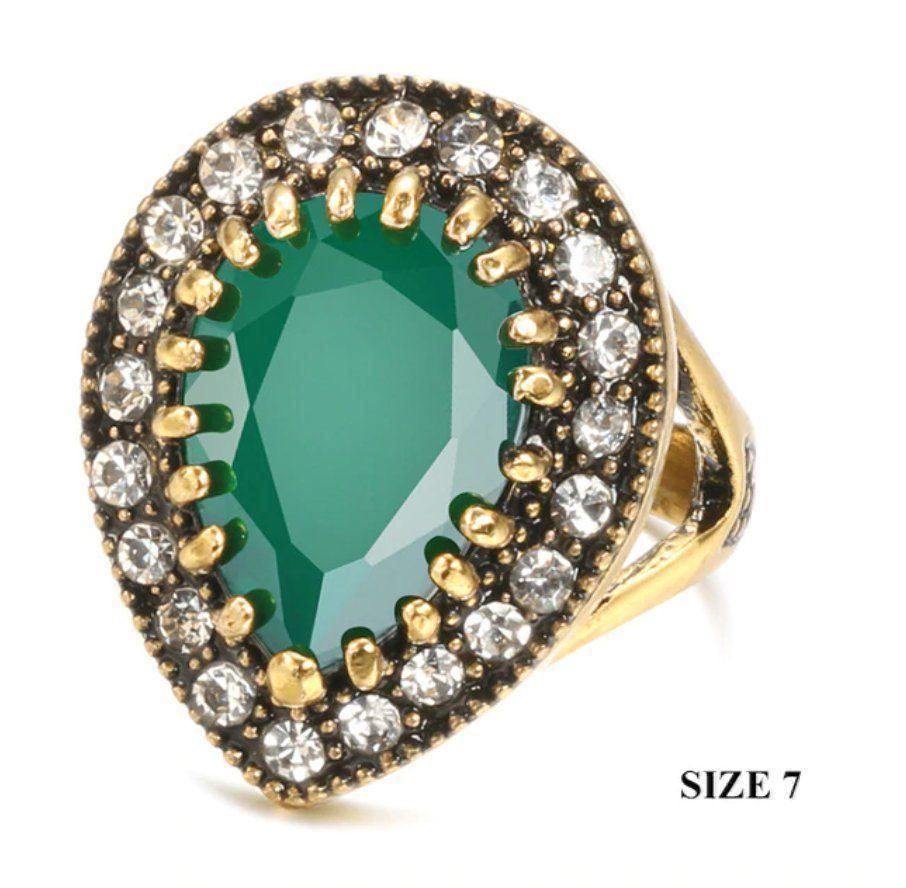 Anelli: Synthetic EMERALD RING 53mm – Nuovo e nell'imballaggio originale da Genève venduto da AGBERG 4