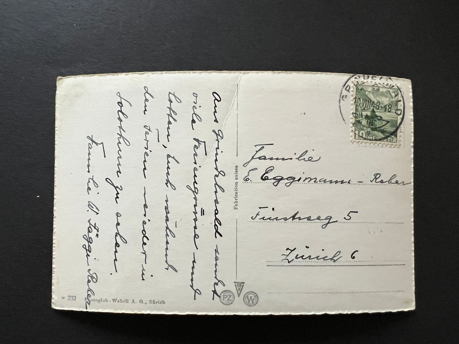 Ansichtskarten: Postkarte Grindelwald mit Eiger 1948  (R924) – Gebraucht aus Hinwil von Sidi4 1