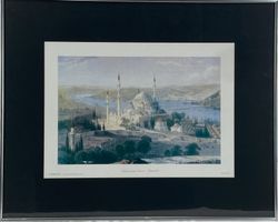 Istanbul Süleymaniye Moschee Lithographie gerahmt 130/150