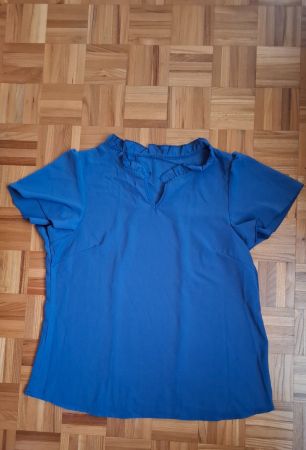 Blouse Shein vert pétrole/Bluse Shein petrolgrün