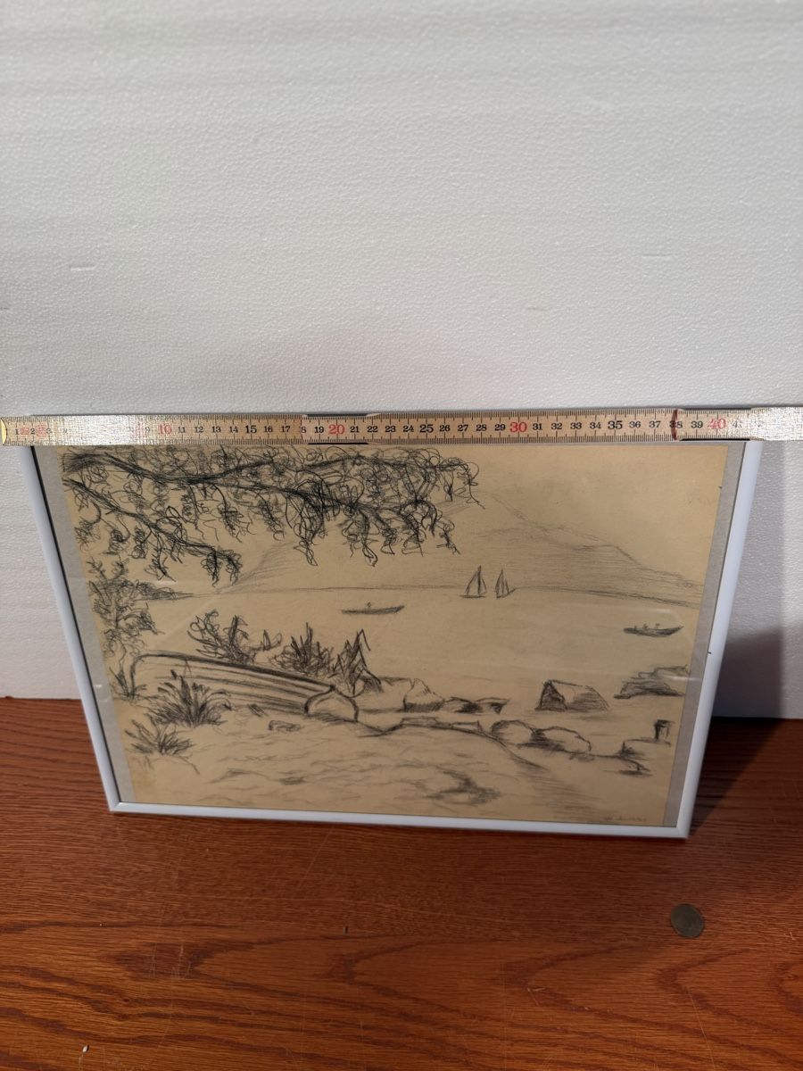 Dipinti: Framed Charcoal signed Drawing - Perfect Autumn Decor – Usato da Lausanne venduto da artnouveau05 5