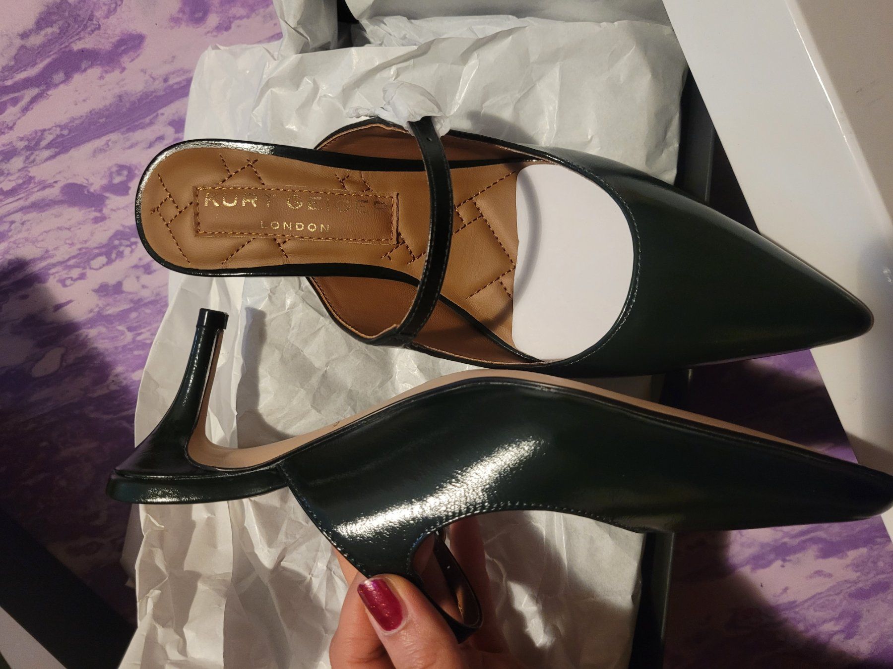 Kurt Geiger Damenschuhe: Kurt Geiger Leder Mary Jane Mule Heels – Neu und originalverpackt aus Zürich von vic_w2tl 4
