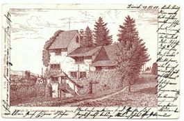 ZÜRICH Litho Lavaterhaus auf dem Stock, Federskizzen Ringger