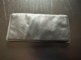 Elegantes Brillenetui aus echtem Leder, schwarz, neuwertig