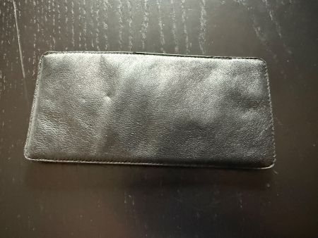 Elegantes Brillenetui aus echtem Leder, schwarz, neuwertig