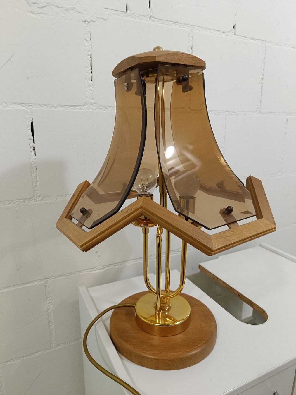 Lampen: Nachttischlampe, alt, Tischlampe, Glaslampe – Neu (gemäss Beschreibung) aus Villmergen von Rehe1989 1