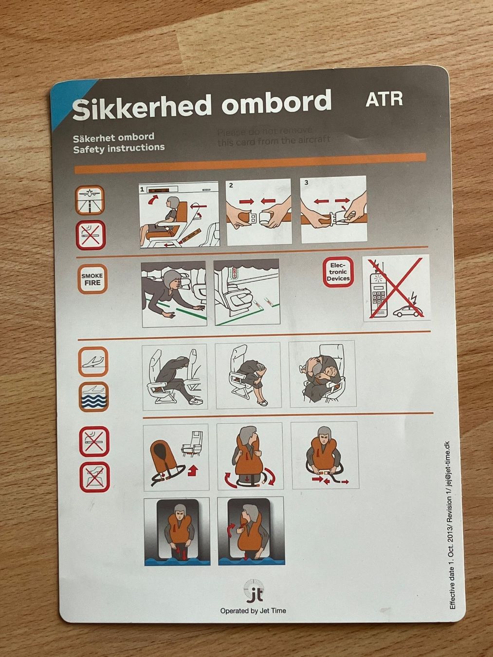 Cartoline: ATR Safety Card Scandinavian – Usato da Zürich venduto da Classic_Collection_Zurich 1
